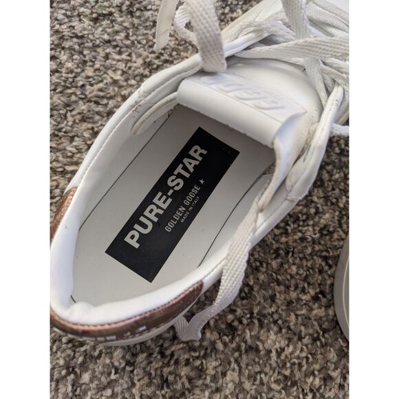 Golden Goose Womens White and Gold Pure Star Sneakers Sz 36/6 Perfect Condition - Picture 11 of 14
